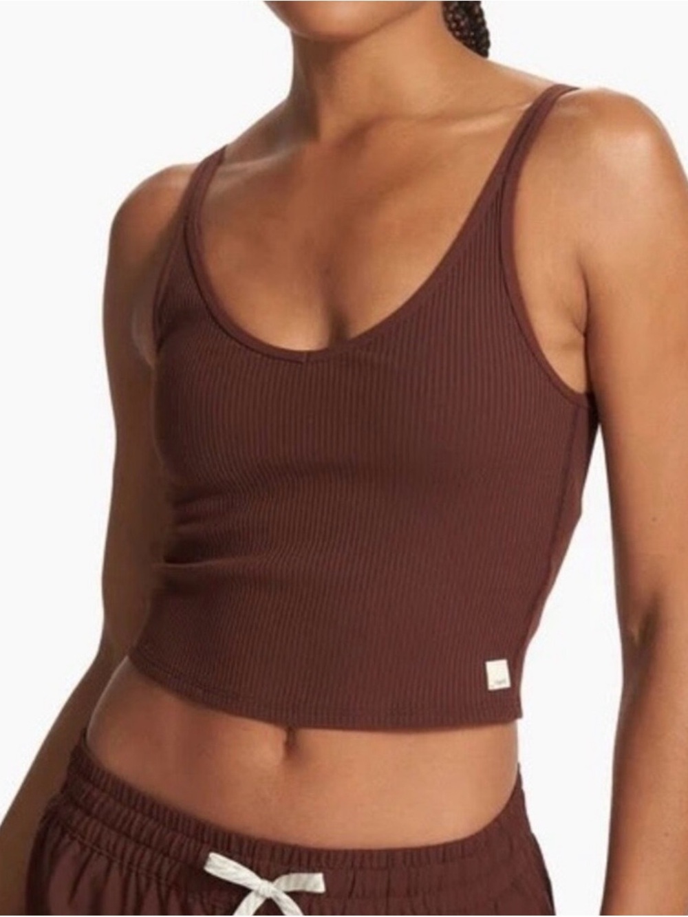 Vuori Rosewood rib crop top no size tag